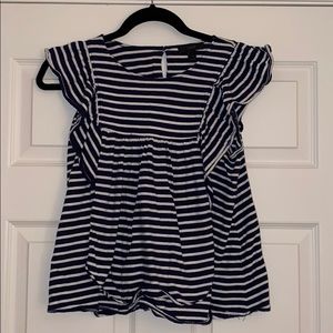 Jcrew cropped stripped top.